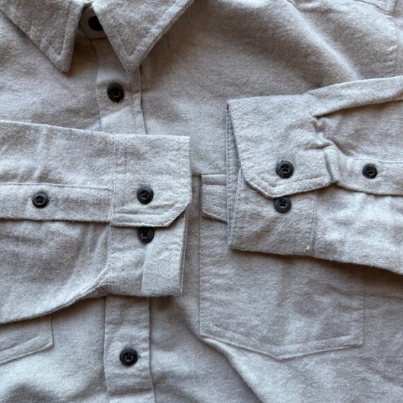 Burnside Heather Gray Button-Up Shirt Cotton Polyester Blend Mens Size XL - Picture 3 of 8